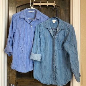 Women’s denim shirts.